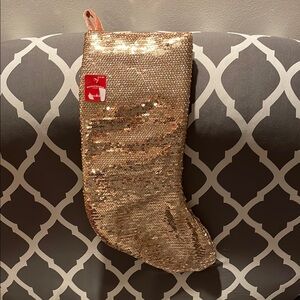Rose Gold Sequin Holiday Stocking